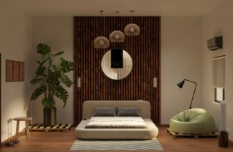 Cozy bedroom with warm herbal tea and book on nightstand — natural sleep setup