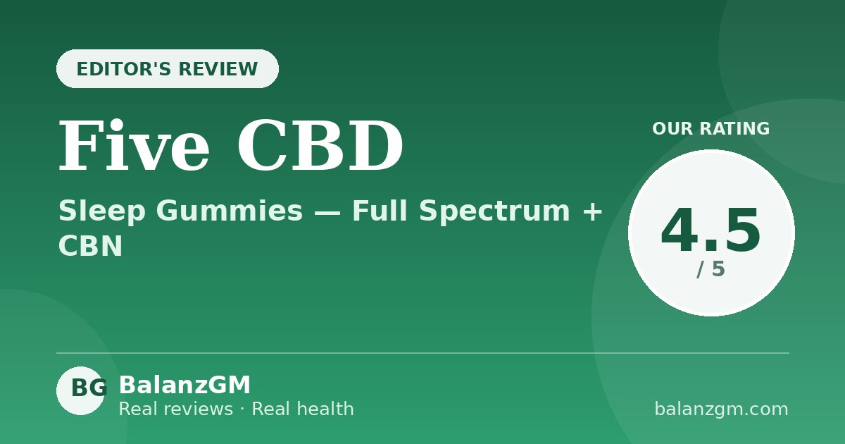 Five CBD Sleep Gummies review — BalanzGM editorial rating 4.5 out of 5