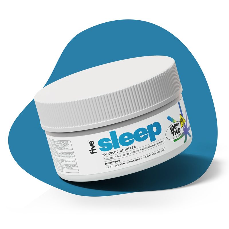 Five CBD Knockout Sleep Gummies jar